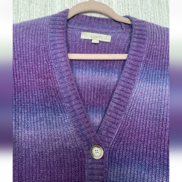 Loft Size XS Petite Purple Ombre Cardigan - Picture 4 of 9